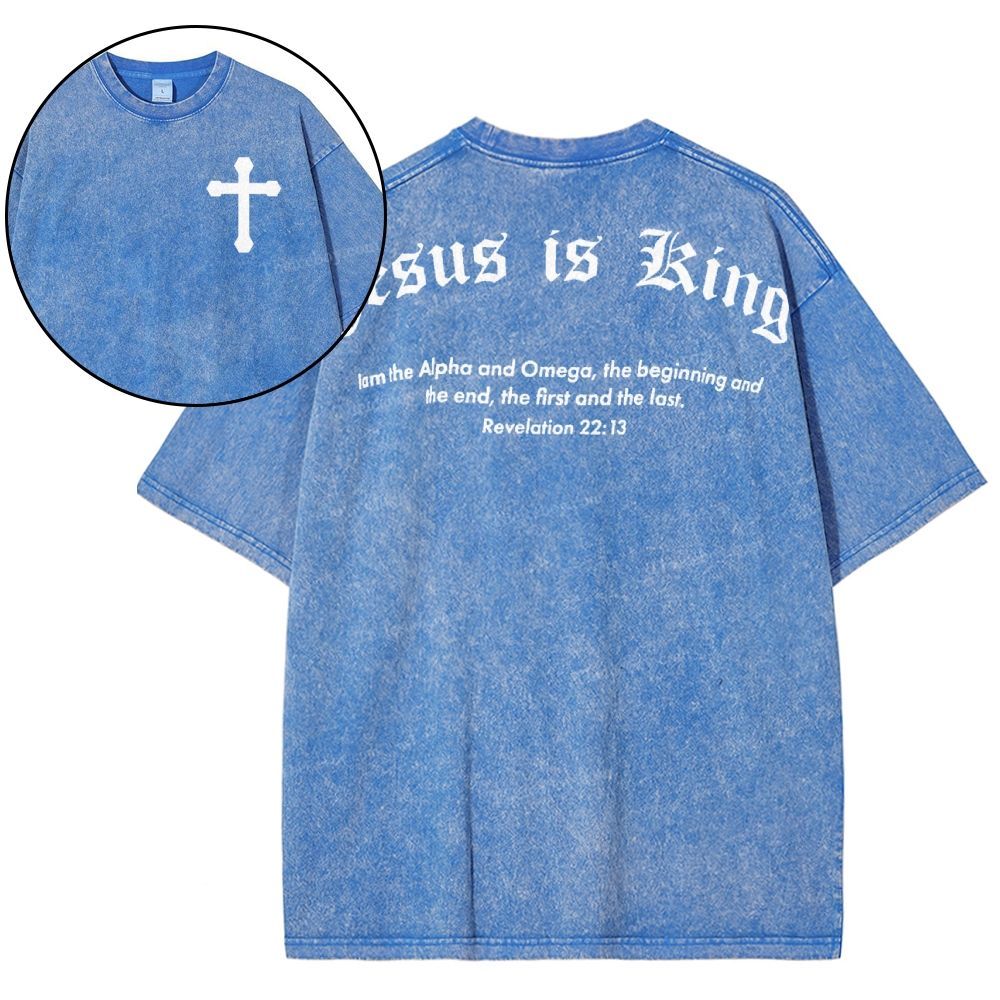 Jesus Is King Snowflake Vintage Washed T-Shirt