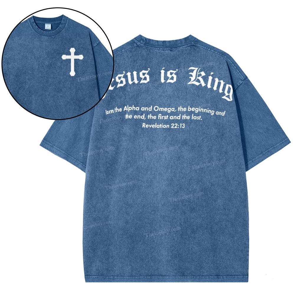 Jesus Is King Snowflake Vintage Washed T-Shirt