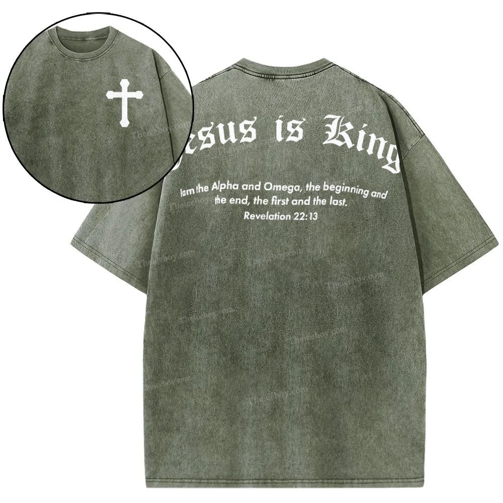 Jesus Is King Snowflake Vintage Washed T-Shirt