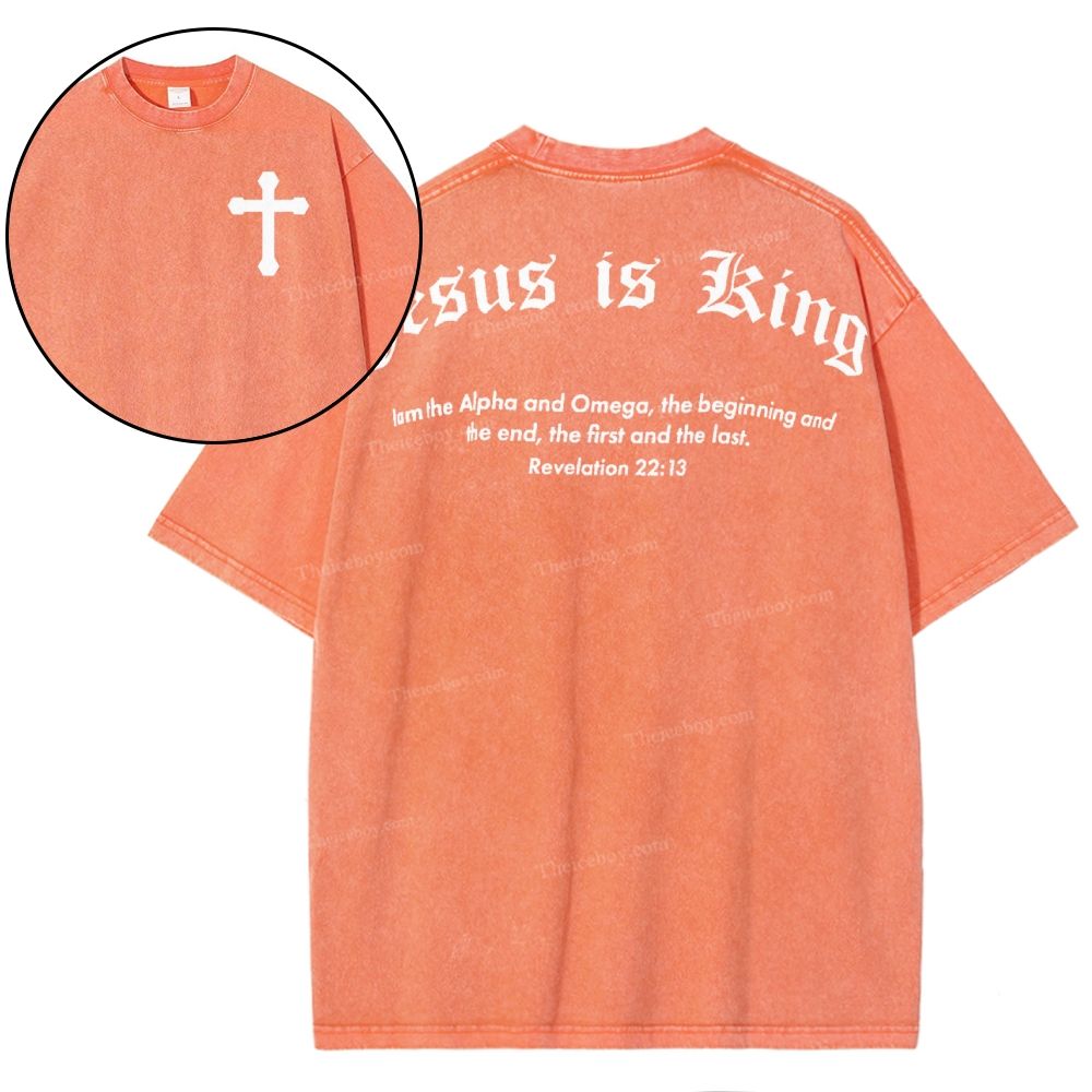 Jesus Is King Snowflake Vintage Washed T-Shirt