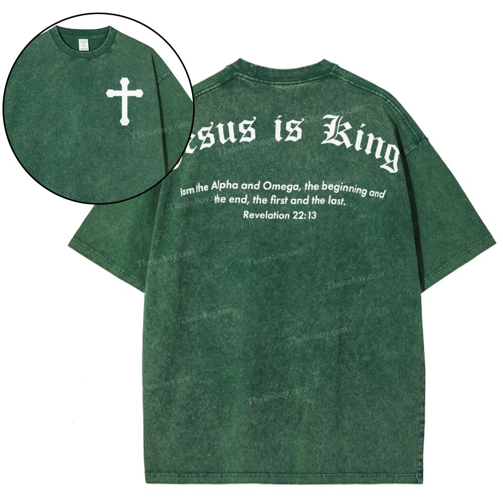 Jesus Is King Snowflake Vintage Washed T-Shirt