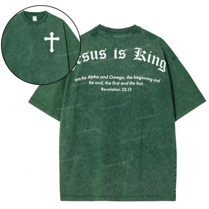 Jesus Is King Snowflake Vintage Washed T-Shirt
