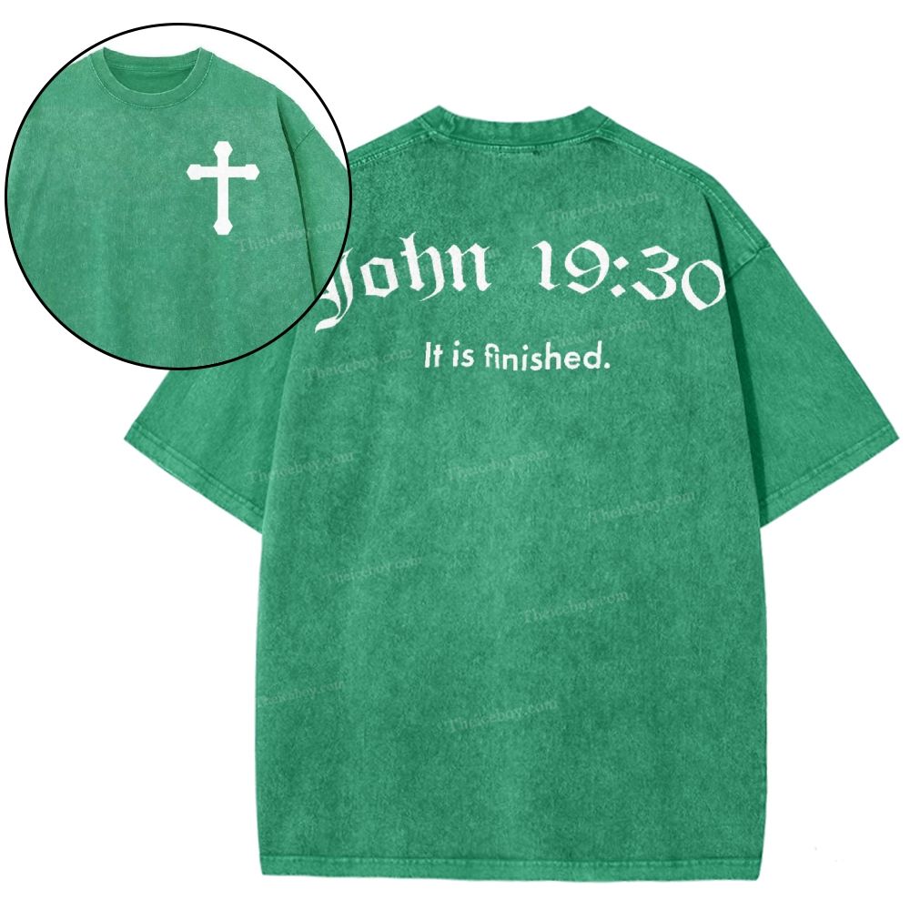 John 19:30 Snowflake Vintage Washed T-Shirt