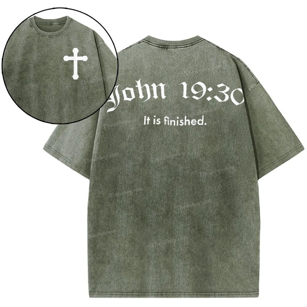 John 19:30 Snowflake Vintage Washed T-Shirt
