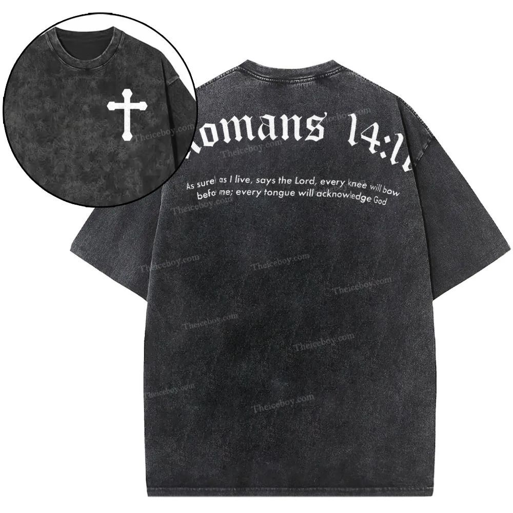Romans 14:11 Snowflake Vintage Washed T-Shirt