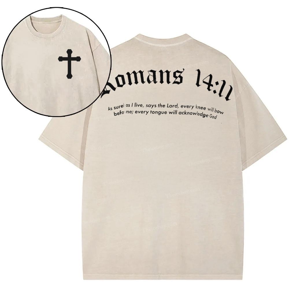 Romans 14:11 Snowflake Vintage Washed T-Shirt