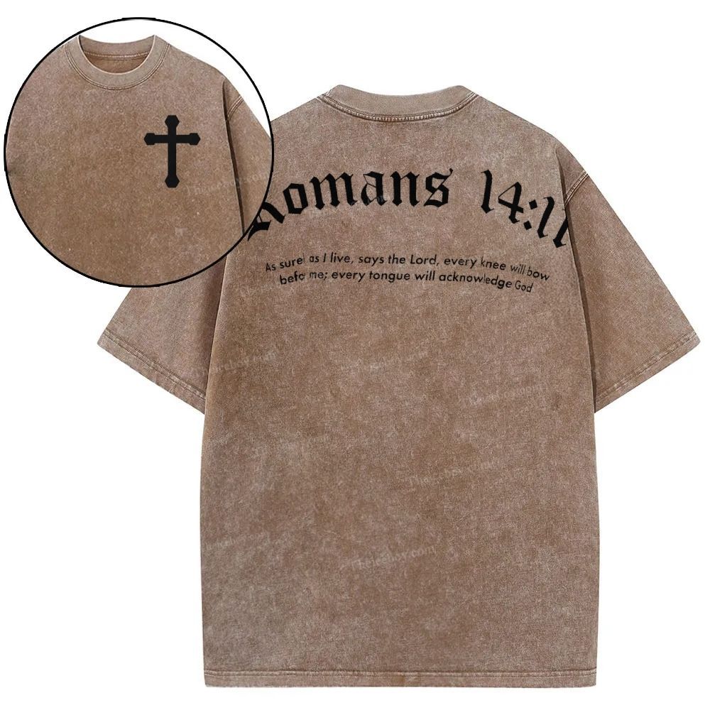 Romans 14:11 Snowflake Vintage Washed T-Shirt