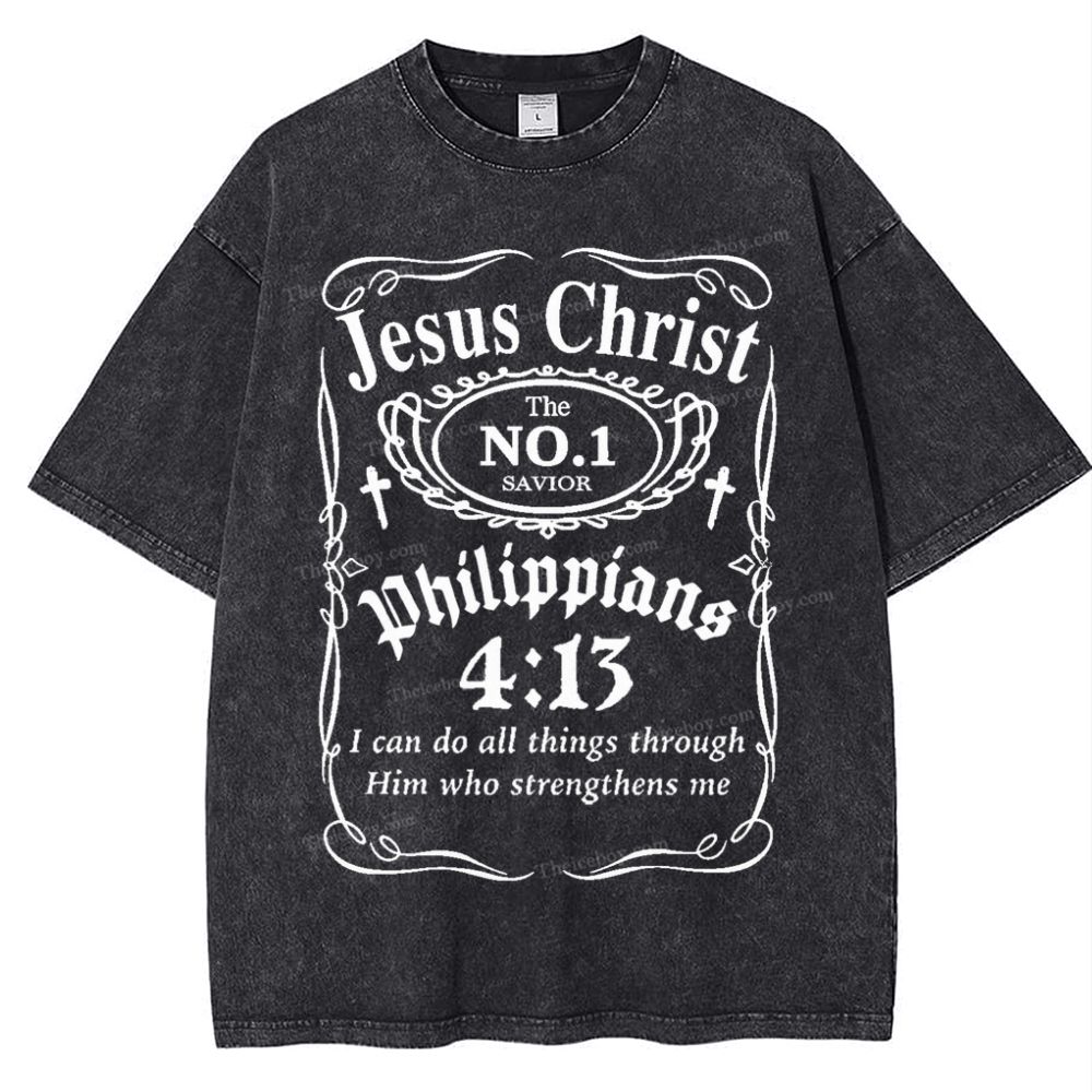 Philippians 4:13 Snowflake Vintage Washed T-Shirt
