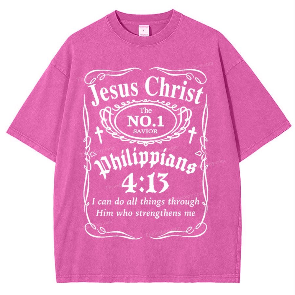 Philippians 4:13 Snowflake Vintage Washed T-Shirt