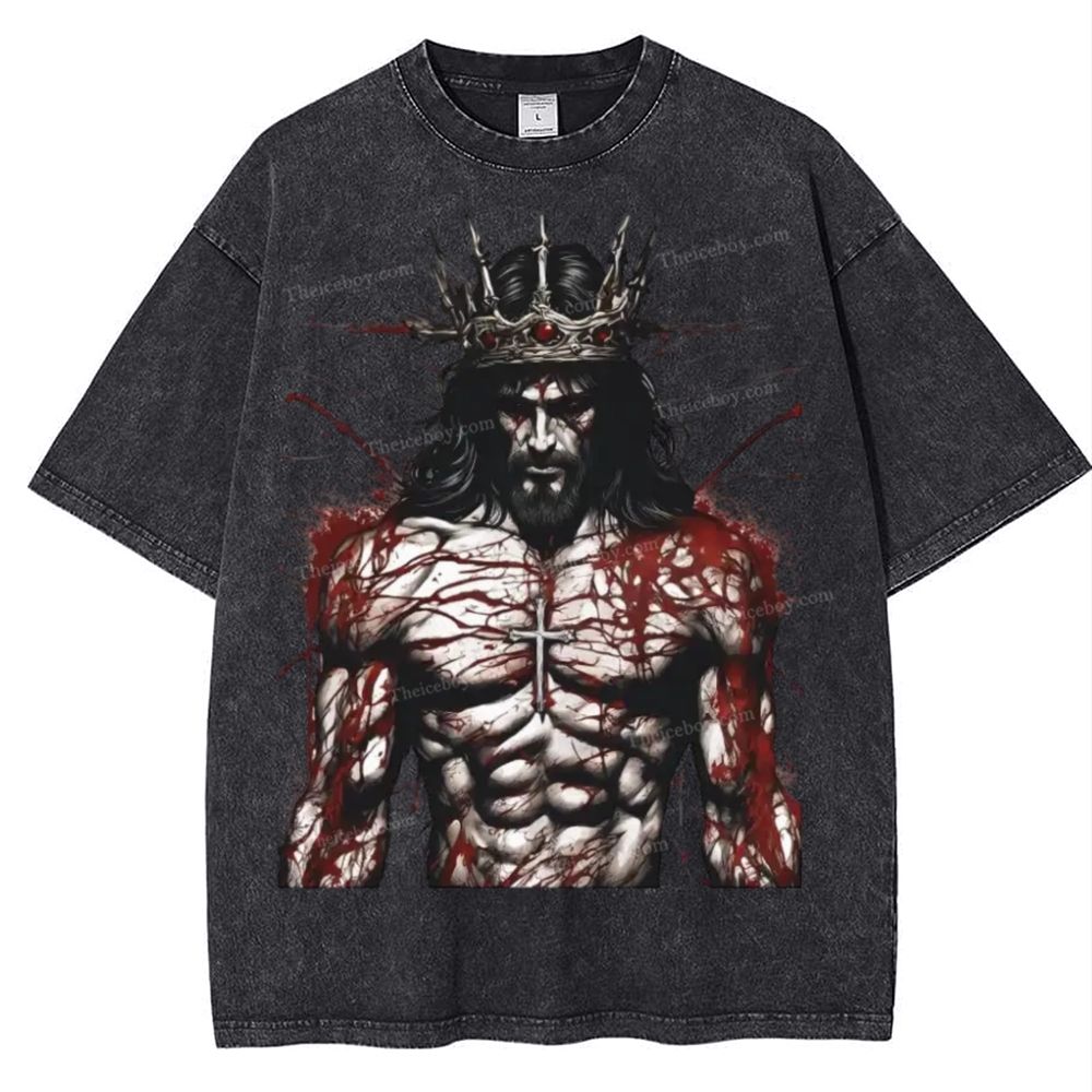 Jesus is King Snowflake Vintage Washed T-Shirt