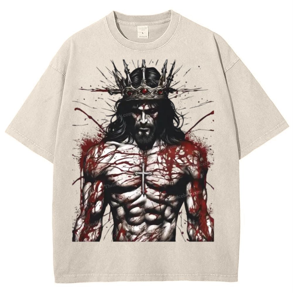 Jesus is King Snowflake Vintage Washed T-Shirt