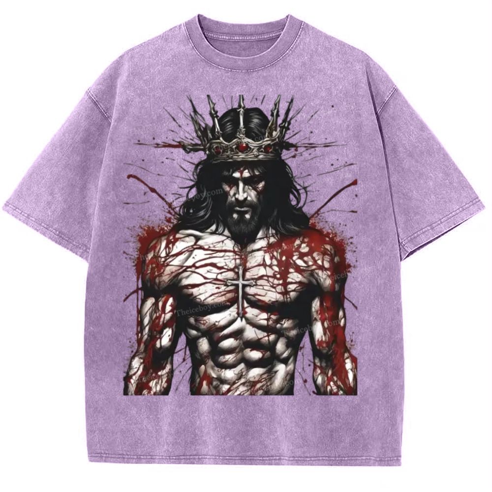 Jesus is King Snowflake Vintage Washed T-Shirt