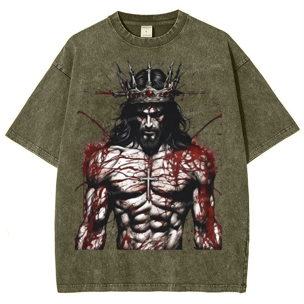 Jesus is King Snowflake Vintage Washed T-Shirt