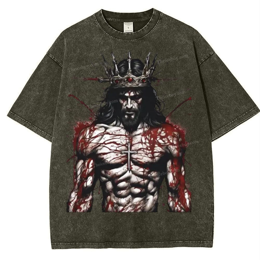 Jesus is King Snowflake Vintage Washed T-Shirt