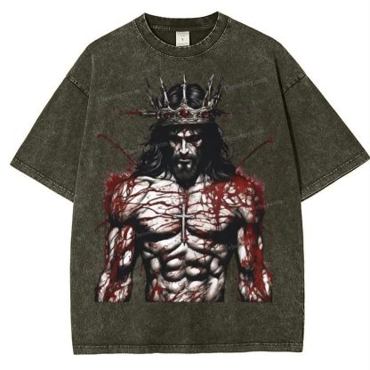 Jesus is King Snowflake Vintage Washed T-Shirt