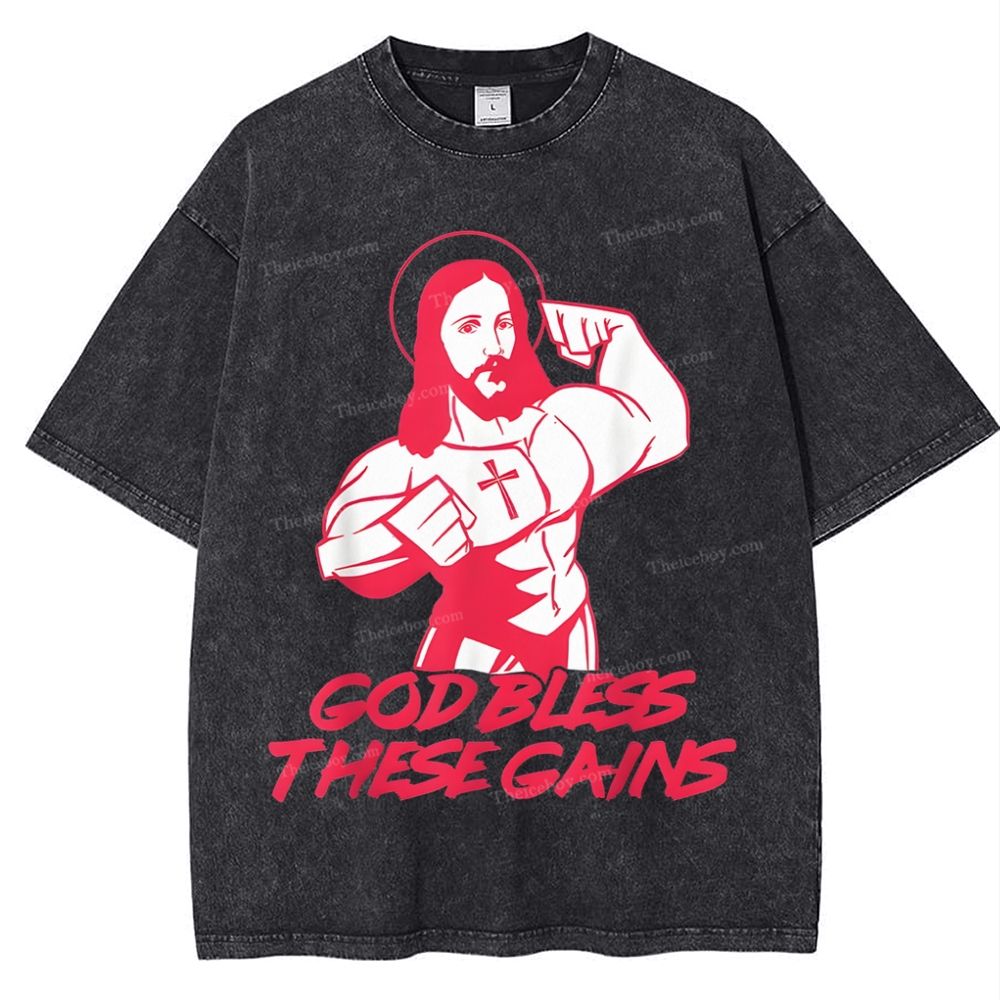 God Bless These Gains Snowflake Vintage Washed T-Shirt