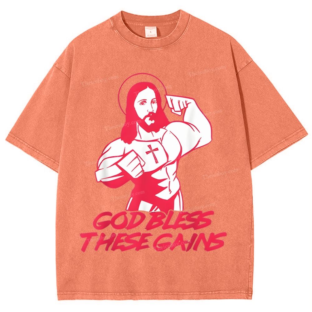 God Bless These Gains Snowflake Vintage Washed T-Shirt