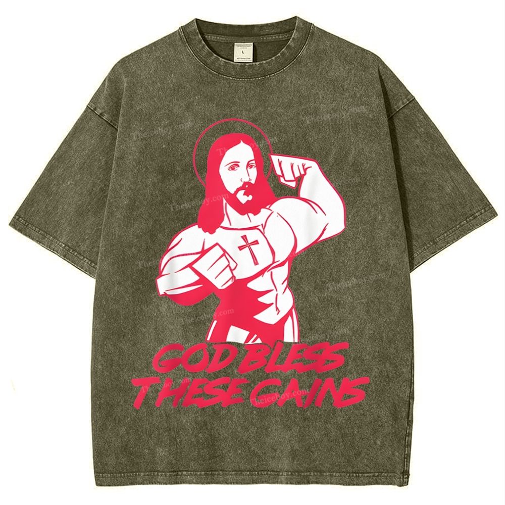 God Bless These Gains Snowflake Vintage Washed T-Shirt