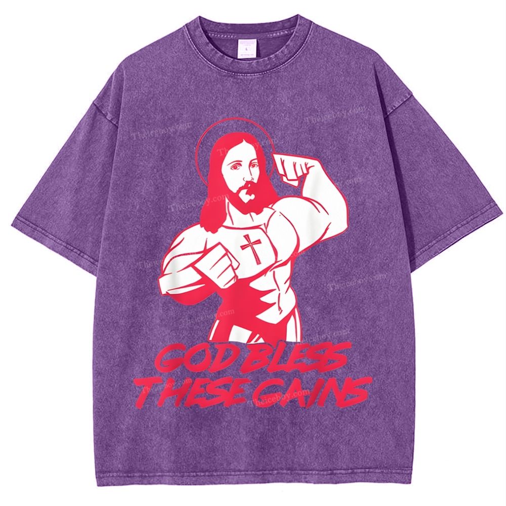 God Bless These Gains Snowflake Vintage Washed T-Shirt