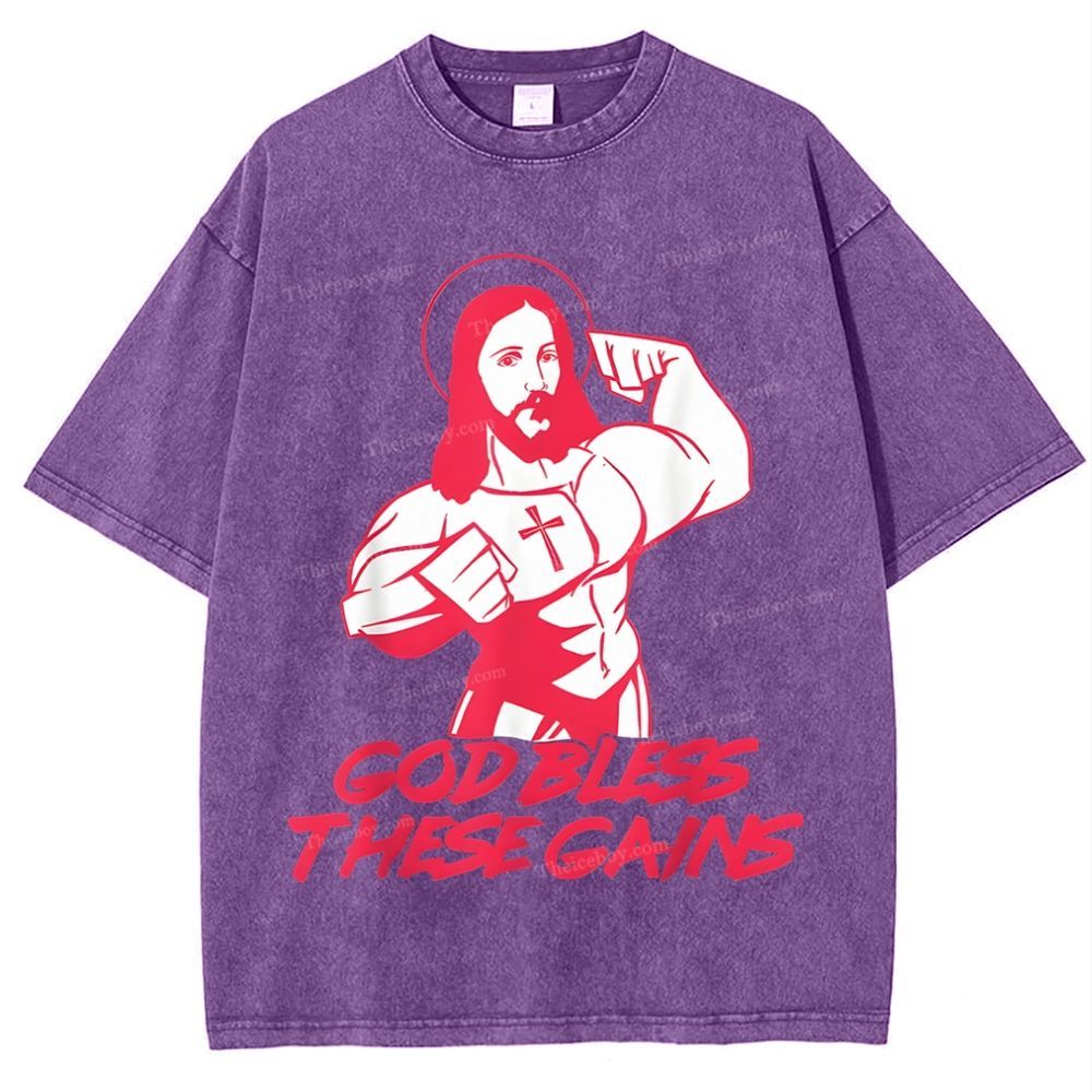 God Bless These Gains Snowflake Vintage Washed T-Shirt
