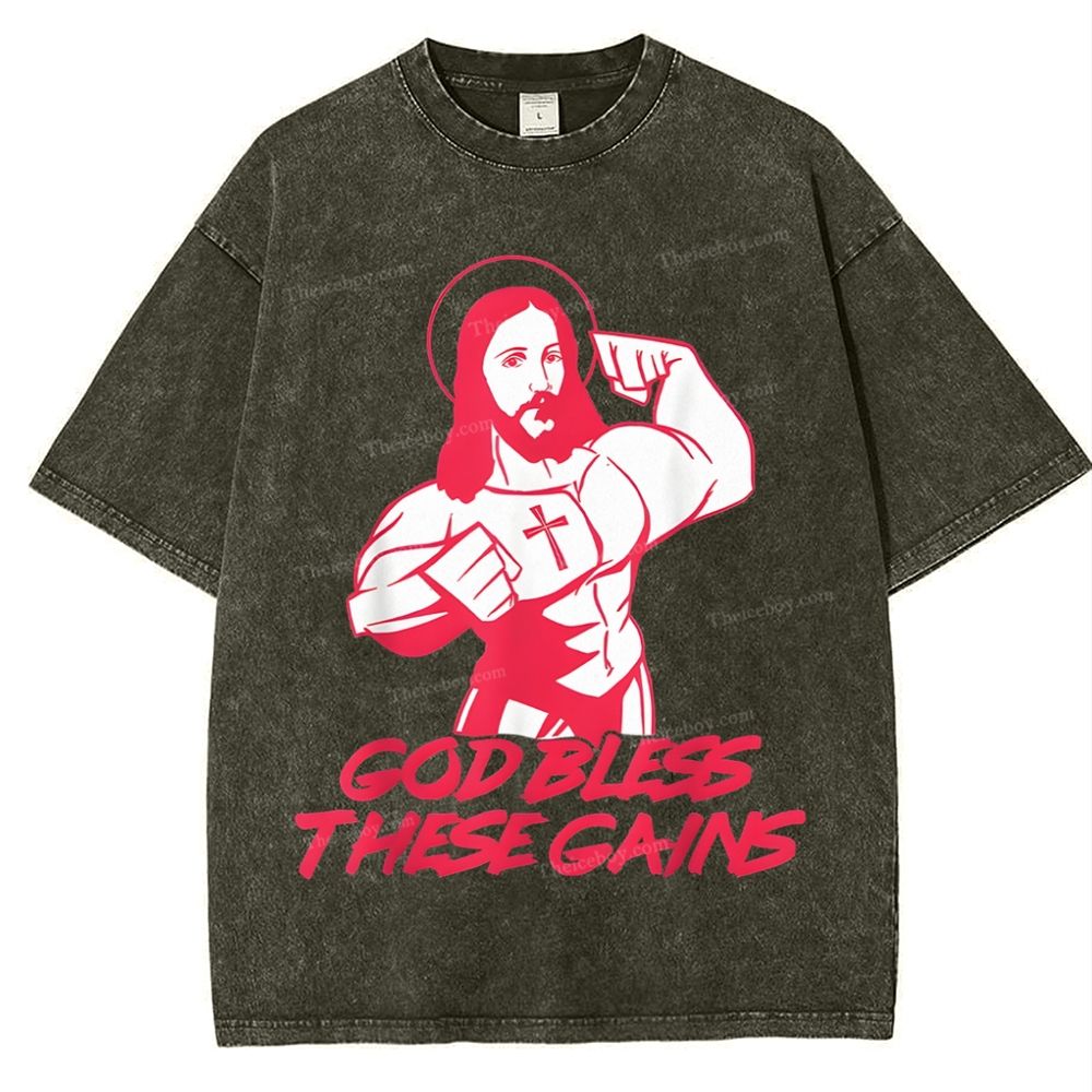 God Bless These Gains Snowflake Vintage Washed T-Shirt