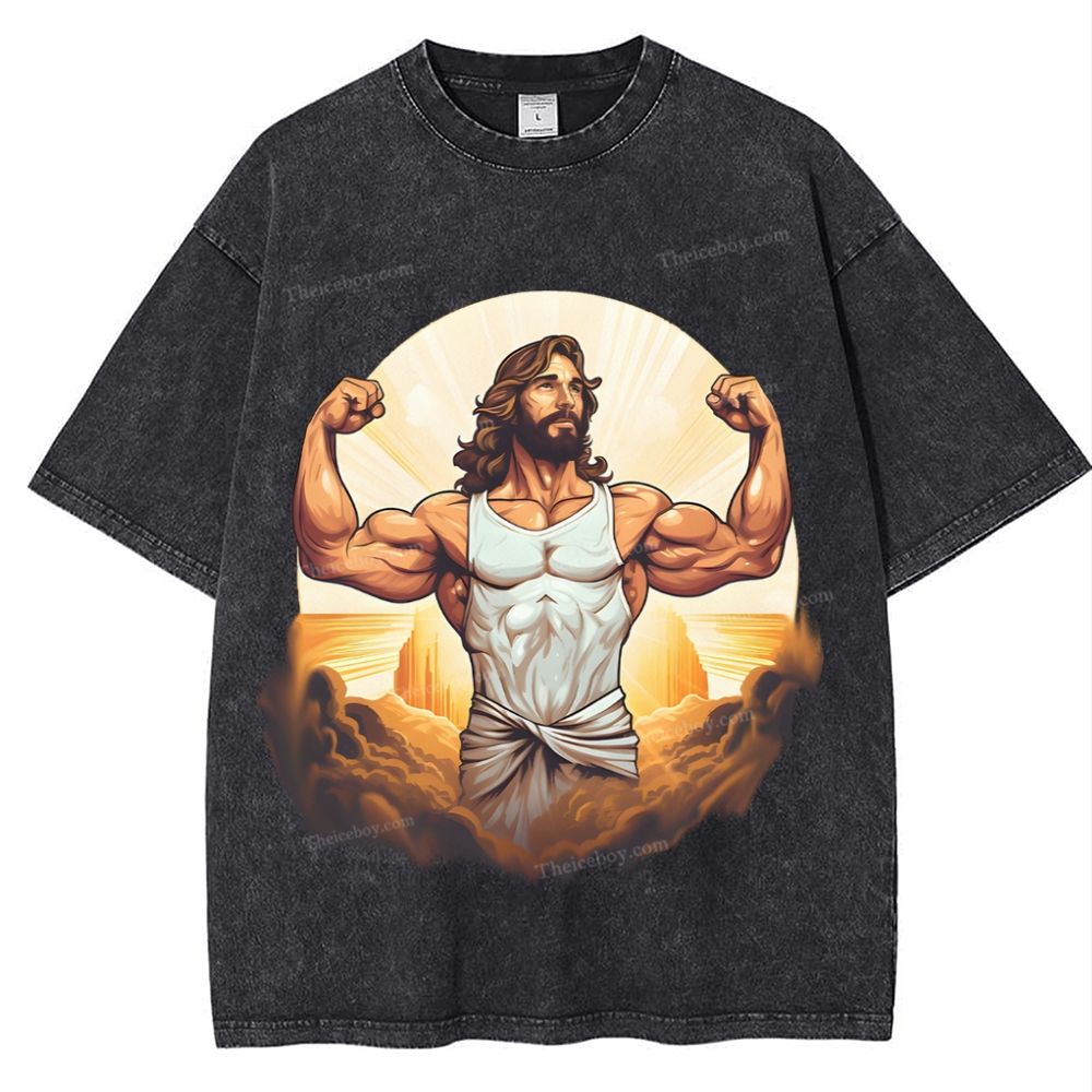 Faith Walk - The Power of Jesus Snowflake Vintage Washed T-Shirt