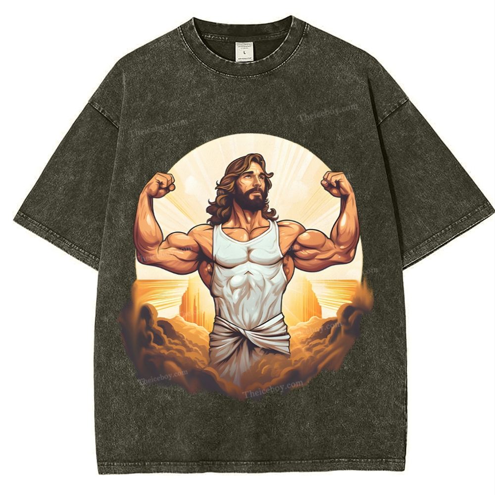 Faith Walk - The Power of Jesus Snowflake Vintage Washed T-Shirt