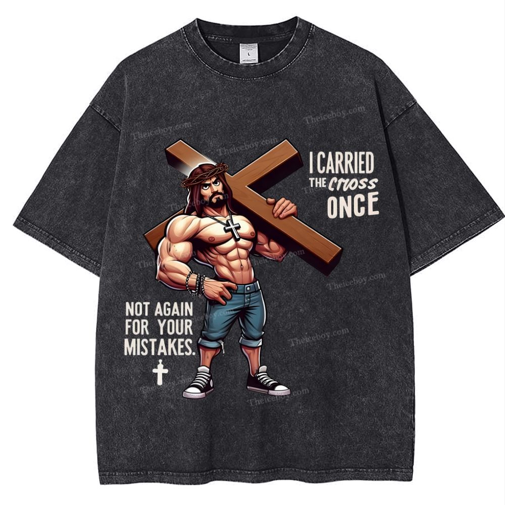 I Carried The Cross Nice Snowflake Vintage Washed T-Shirt
