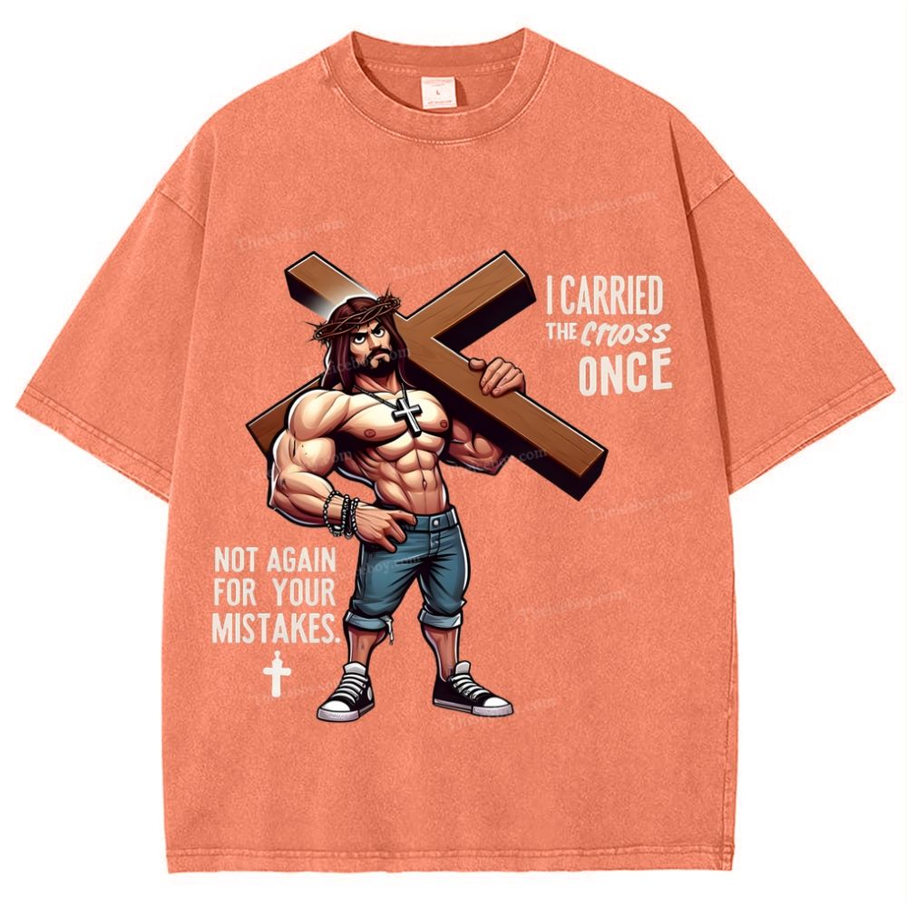I Carried The Cross Nice Snowflake Vintage Washed T-Shirt