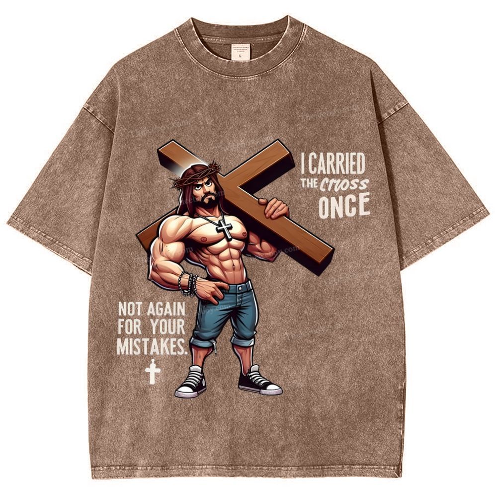I Carried The Cross Nice Snowflake Vintage Washed T-Shirt