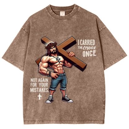 I Carried The Cross Nice Snowflake Vintage Washed T-Shirt