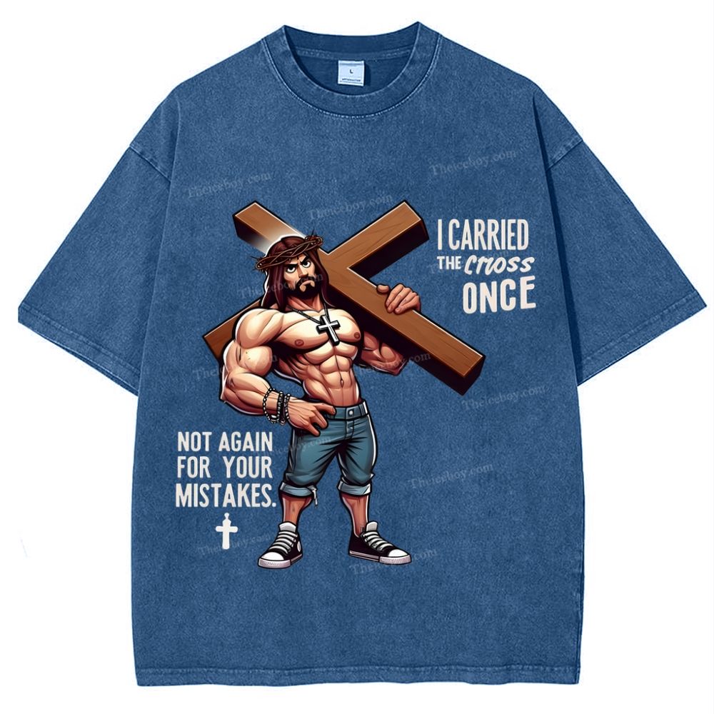 I Carried The Cross Nice Snowflake Vintage Washed T-Shirt