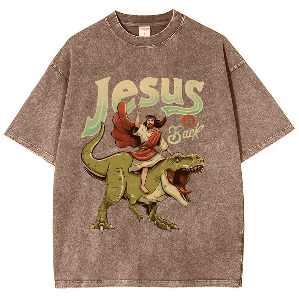 Jesus Is Back Snowflake Vintage Washed T-Shirt