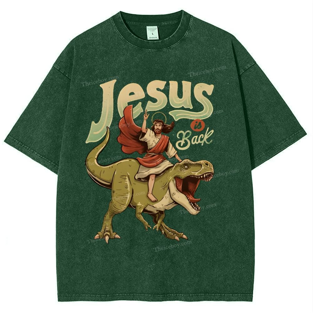 Jesus Is Back Snowflake Vintage Washed T-Shirt