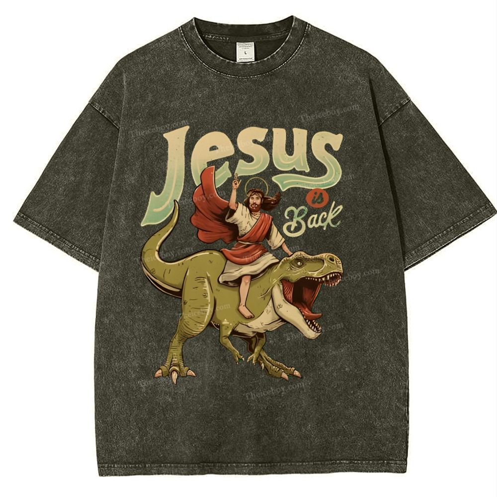 Jesus Is Back Snowflake Vintage Washed T-Shirt