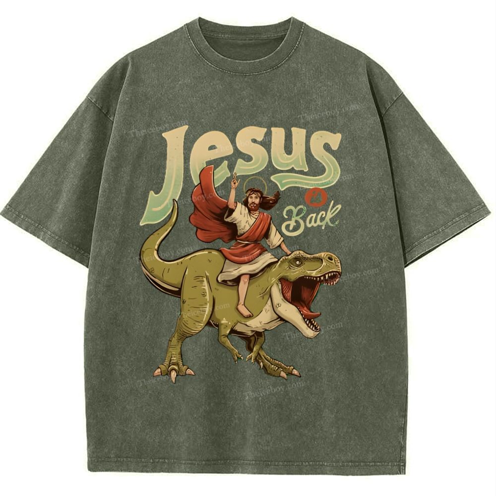 Jesus Is Back Snowflake Vintage Washed T-Shirt