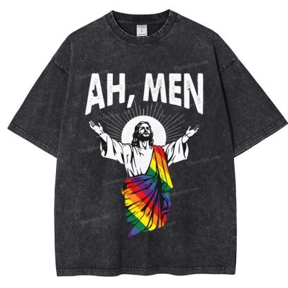Ah Men Snowflake Vintage Washed T-Shirt