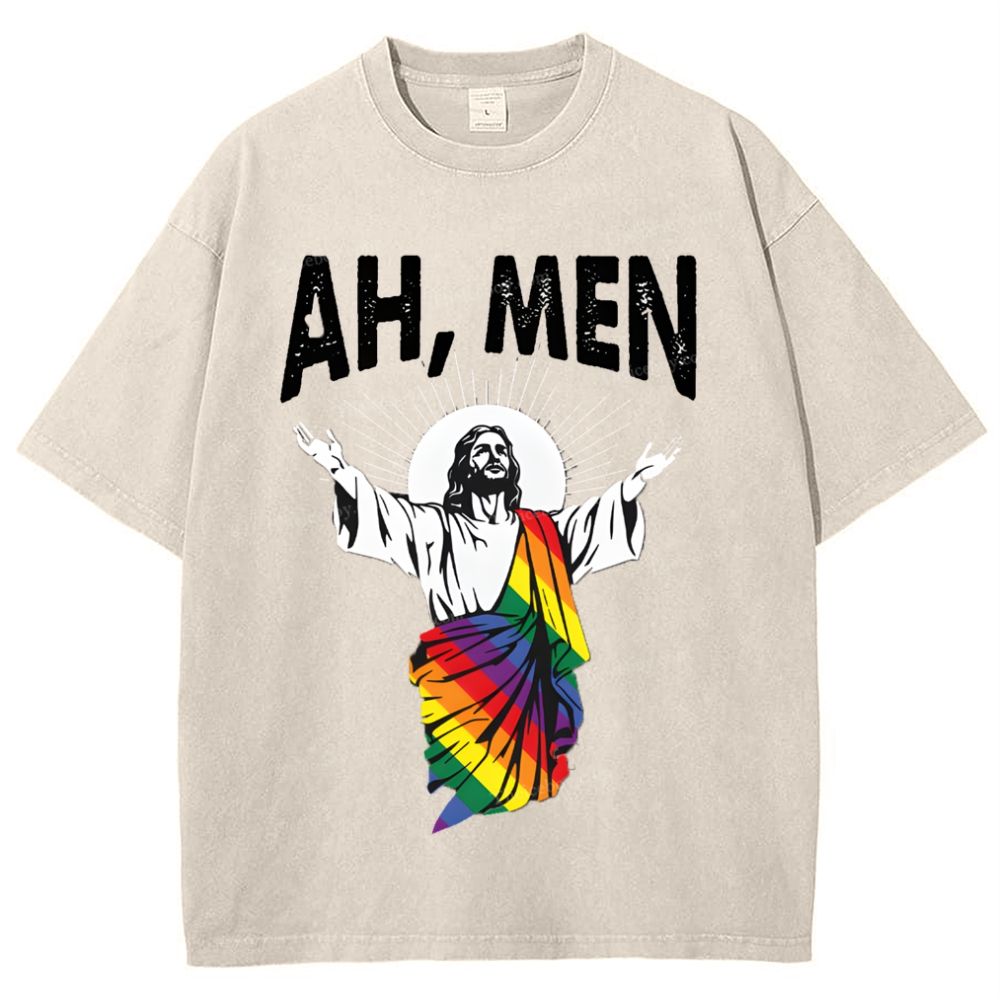 Ah Men Snowflake Vintage Washed T-Shirt