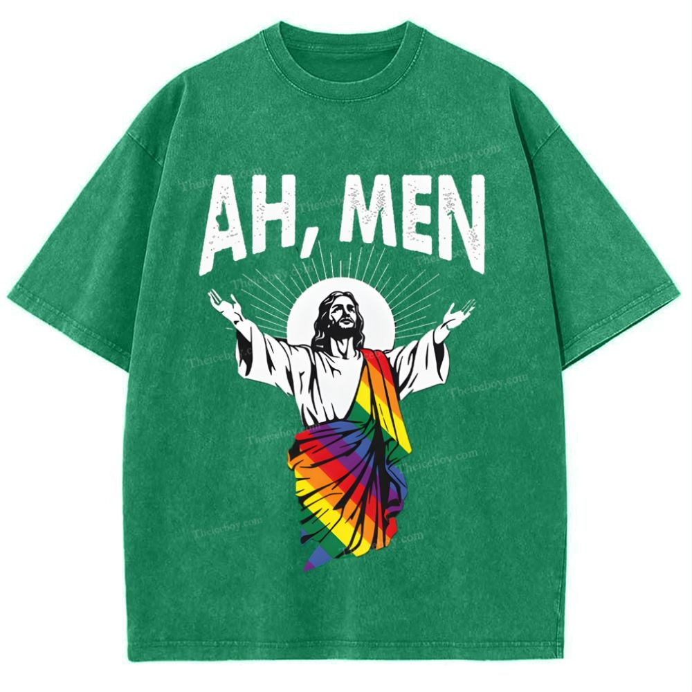 Ah Men Snowflake Vintage Washed T-Shirt