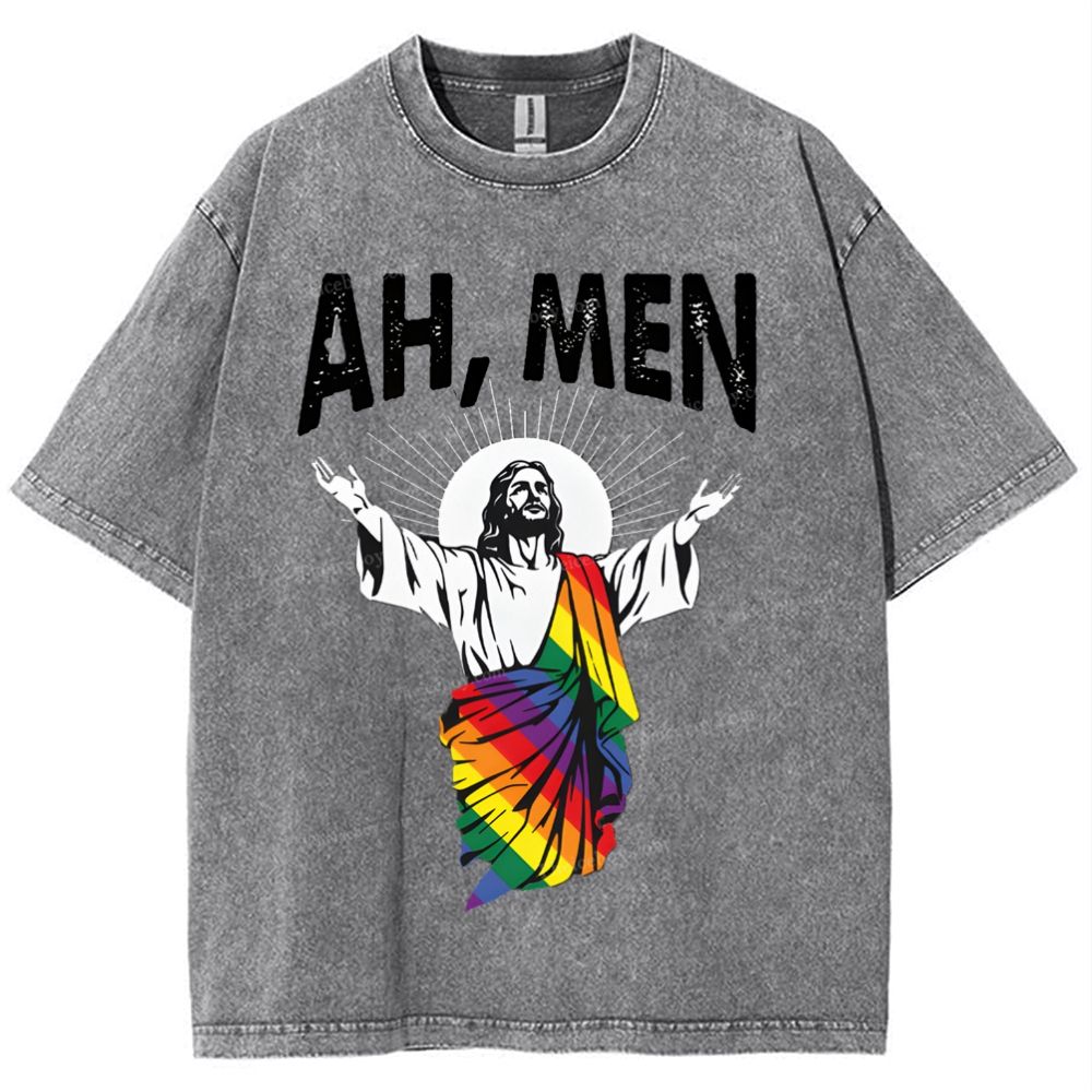 Ah Men Snowflake Vintage Washed T-Shirt