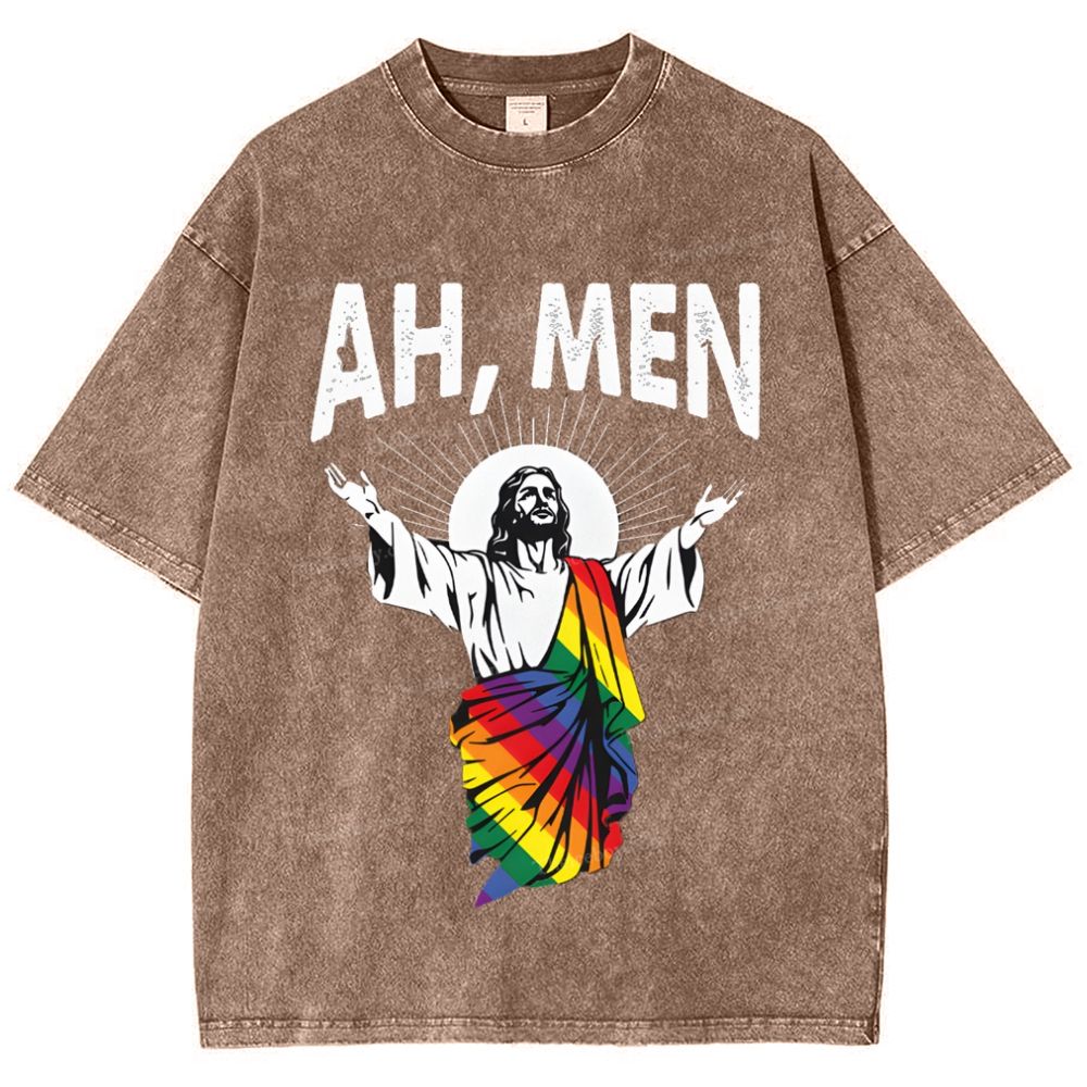 Ah Men Snowflake Vintage Washed T-Shirt