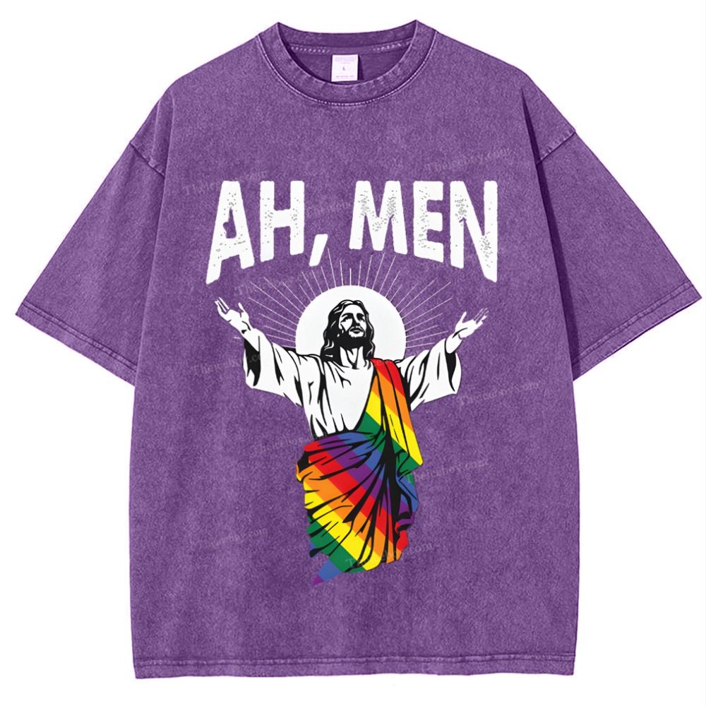 Ah Men Snowflake Vintage Washed T-Shirt