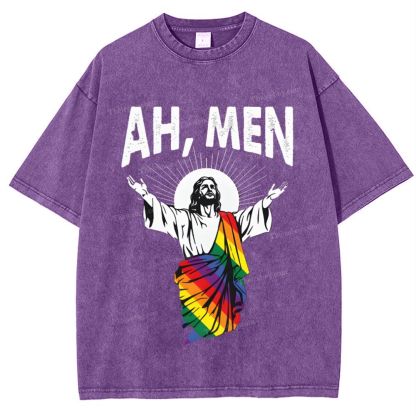 Ah Men Snowflake Vintage Washed T-Shirt