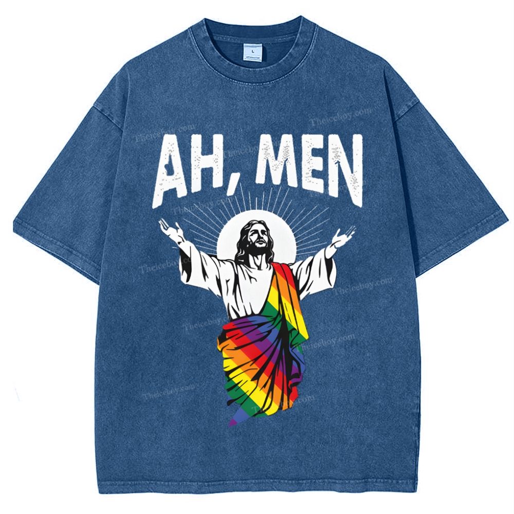 Ah Men Snowflake Vintage Washed T-Shirt