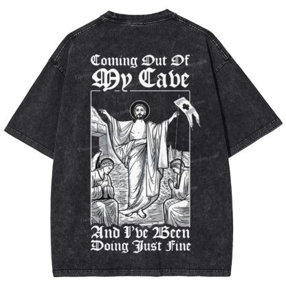 Get Out Of The Hole Snowflake Vintage Washed T-Shirt