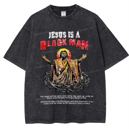 Jesus Is A Black Man Snowflake Vintage Washed T-Shirt
