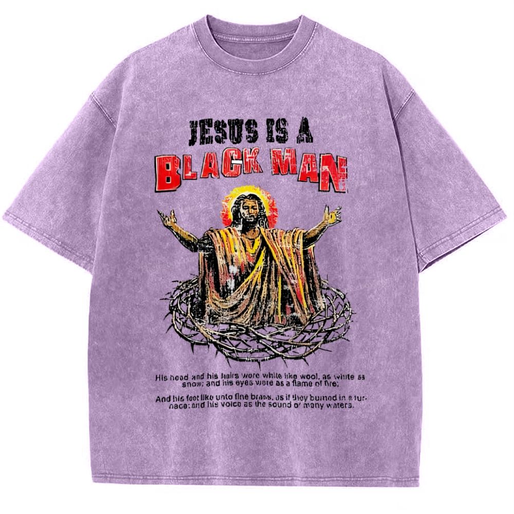 Jesus Is A Black Man Snowflake Vintage Washed T-Shirt