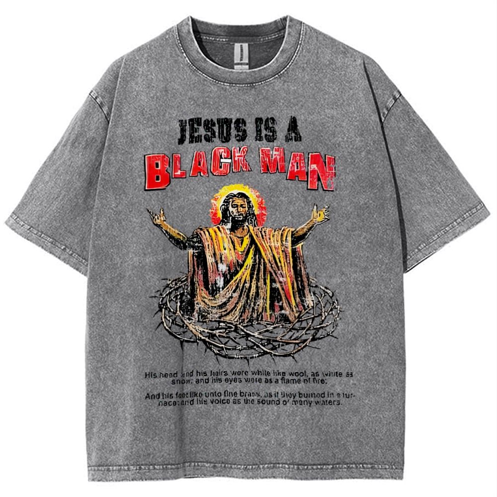 Jesus Is A Black Man Snowflake Vintage Washed T-Shirt