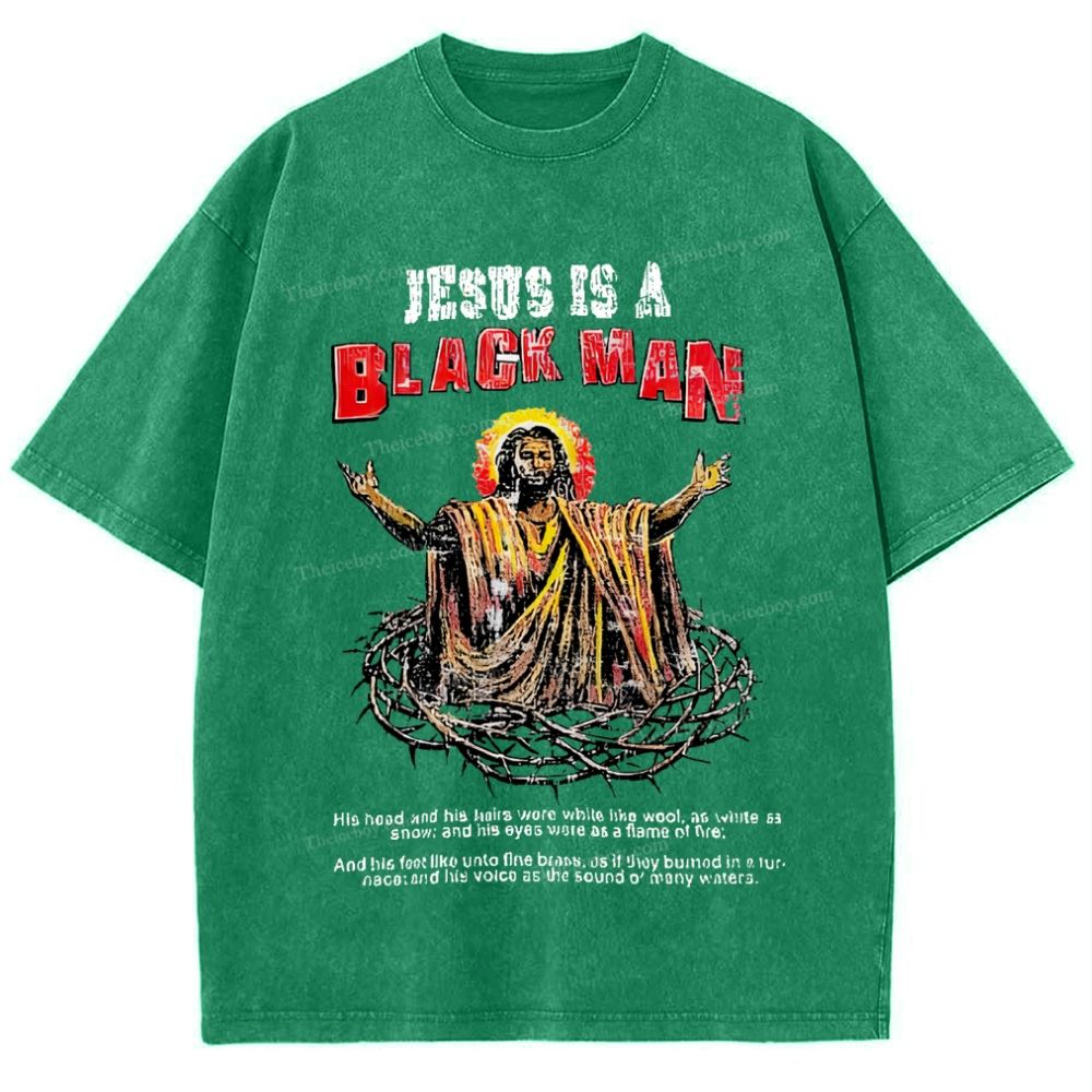 Jesus Is A Black Man Snowflake Vintage Washed T-Shirt