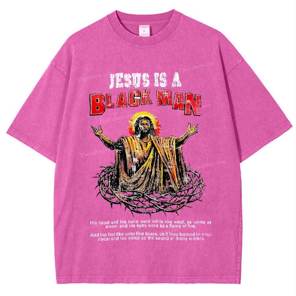 Jesus Is A Black Man Snowflake Vintage Washed T-Shirt